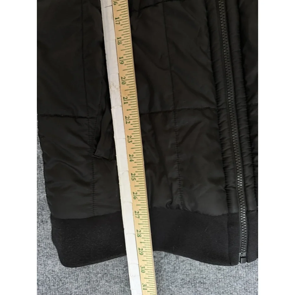 Mens L The North Face, Black, Quilted Hooded Camo Lining Zip Up